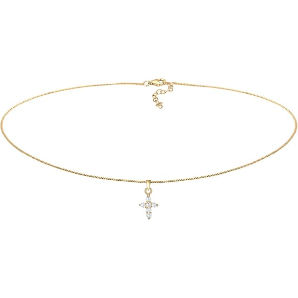 Rainway Kruis Ketting Dames, Kruiskettingen Goud, Elegante Choker Halsketting Goud voor Vrouwen, Stapelbare Gouden Ketting met Kruis, Gepersonaliseerd en Trendy Sieraden Cadeau voor Dames Vrouwen