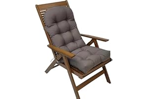 AHSBND Chair Cushion Patio Cushion With Pattern High Back Chair Cushions Durable And Comfy Garden Chair Seat Pad Waterproof Indoor Outdoor(Dark gray)