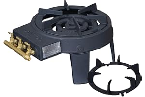 SANTOS Power Wokbrenner – 11 kW Wok-Kocher aus Gusseisen mit Wokring & Flachring – Gaskocher für Outdoor-Küche, Garten, Camping & BBQ