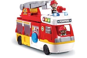 VTech - Tut Tut Copains - Super Camion Caserne de Pompiers, échelle, camion, hélicoptère – 1/5 Ans– Version FR