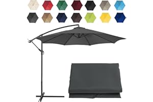 CMJYMX Replacement Parasol Canopy Sun Umbrella Replacement Cloth For 2m-6 Arms 2.7m-6 Arms 2.7m-8 Arms 3m-6 Arms 3m-8 Arms (Color : Gray, Size : 6 ribs-2.7m(8.8ft))