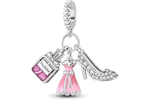NARMO S925 Sterling Silver Charms Hamsa Charm for Pandora Bracelets Cross Charms for Bracelets Perfume High Heels Dangle Charms Silver Charms for Women