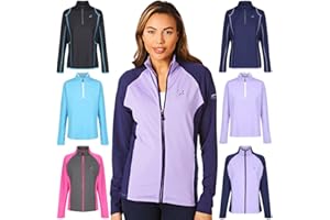 Under Par Women’s Zip Neck Sweater Jumper Breathable Moisture Wicking Ladies Golf Mid Layer Top