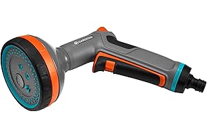 Pistolet d'arrosage multi-applications Comfort de Gardena : pistolet d'arrosage et de nettoyage, 5 formes de pulvérisation, résistant au gel(18315-20)