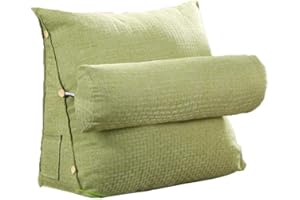 Coseyil Poduszka do czytania, poduszka na oparcie, trójkątna, poduszka klinowa, poduszka na sofę, krzesło biurowe, do czytania, na łóżko, zielona, rozmiar uniwersalny