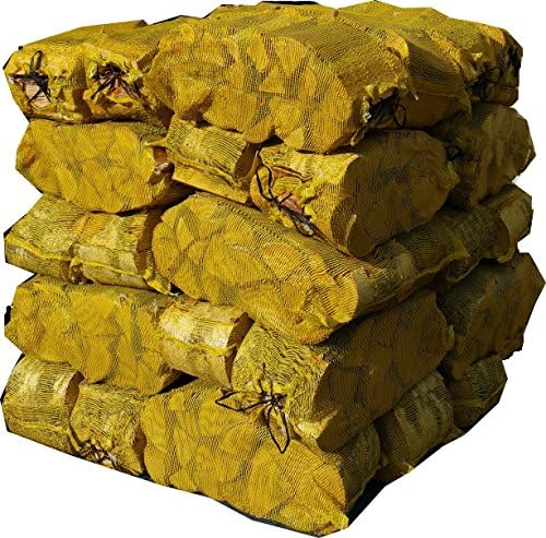 40 Large (40 Litre) Nets Birch Kiln Dried Hardwood Logs 25cm Long Ready to Burn Stoves Chimineas Firepits Pizza Ovens + Free Bag KINDLING Wood