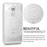 kwmobile Hülle für Huawei Nova Plus - TPU Silikon Backcover Case Handy Schutzhülle - Cover klar Blume Design Weiß Transparent - 