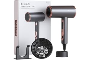 ‎BESTAUTY Bestauty Föhn mit Diffusor, Haartrockner Aufsatz Fönhalter ohne Bohren, 2000W shark Föhn mit Stylingdüse Diffusordüse, für Zuhause Salon leicht und Ionen Föhn, Rose Golden