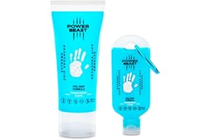 Power Beast Miglioratore di Presa Estremo Trasparente e Pulito per Le Mani degli Sportivi. Stop Sudore, Grip, Golf, Pole Dance, Cross Training, Arrampicata, Gym, Padel, Tennis, Gaming, 100Ml+59 Ml.