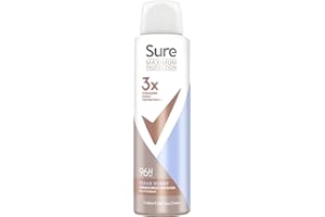 Sure Women Maximum Protection Clean Scent Antiperspirant Body Spray Deodorant with 3x stronger* sweat protection for 96 hour protection against sweat and odour 150 ml