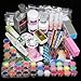42 Acrylic Powder Liquid Brush Glitter Clipper Primer File Nail Art Tips Set Kit