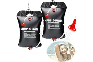 DASIAUTOEM 2 Pezzi Doccia Solare Campeggio, 20L Doccia da Campeggio Portatile, Borsa da Campeggio Solare Borsa Doccia Sacca per Esterni, Viaggi, Autolavaggio, Spiaggia, Escursionismo