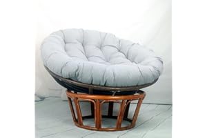 Hovoto Papasansessel Kissen Sitzauflage, Rundes Dicke Stuhlkissen, Bequem Weich Sitzkissen, Hängesessel Kissen für Gartensessel, Drehsessel, Korbsessel, Balkonstuhl, grau, 90 * 90cm