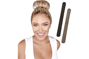 PONY-O Ponytail Holder BUN BARZ – 2 Pack Original Patented No Damage Donut Hair Bun Maker – Hair Bun Alternative Pony Tail Accessory for Easy Hair Styling, Ballet Buns – Black and Light Brown