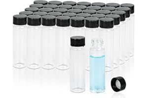 ALWSCI 100 Pezzi Fiale per Campioni 12ml Fiale di Vetro Trasparente Bottiglie di Vetro di Campionamento con Tappo a Vite, Contenitori di Campioni con Rivestimento in PE 19x65mm