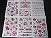 One Book of 6 Sheets 85+ Girls Ladies Black Arty Flowers Hearts Butterflies Letters Temporary Tattoos for parties, gifts, etc - by Fat-Catz-copy-catz