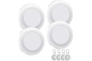 TAOBOSEC Air Tracker Tag-4 Pack, Localizador GPS, Smart Mini Localizador de Objetos Bluetooth con Apple Search (sólo iOS), IP67 Impermeable, Batería Reemplazable, Llaves/Coche/Cartera/Maletas Viaje, Blanco