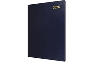 Collins - Essential - Agenda 2026 sur 12 mois, 1 jour par page, couverture rigide A4, bleu foncé (ESSA41.65-26)