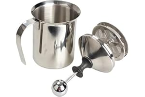 Cozyswan Mousseur à Lait en Acier Inoxydable avec Double Maille 400 ml