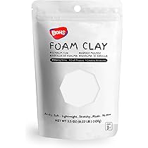 BOHS Witte basis schuimklei, zacht, kneedbaar, luchtdrogend, voor schoolprojecten, cosplay, knutselwerk, slijmproductie, 100 gram