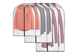 JSF Fundas Ropa Camisas Protección Trajes 6PCS Cubiertas Ropa Niños Impermeables y con Antipolilla, Bolsas Transparentes Guardar Protectores para Vestido Noche Novia Abrigos Suéter Chaqueta, Mixto