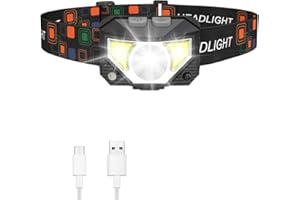 Victoper Head Torch Rechargeable, Running LED Head Torch 2500L 8 Modes Headlamps with 60°Adjustable IPX4 Waterproof Head Light for Running Camping Fishing Cycling Kids Adult