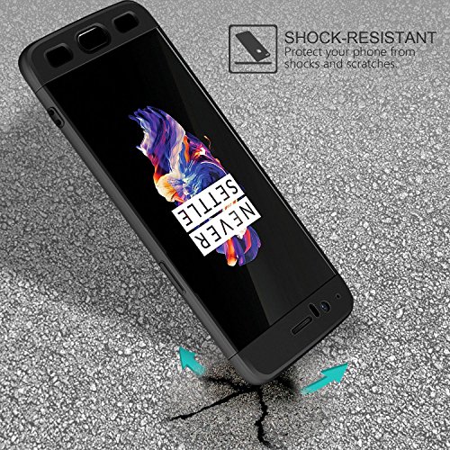 Funda OnePlus  5 Negro  ivencase Carcasa 3 en 1 Duro Tapa Anti-rasgu  os Mate PC Back Bumper Protector Anti-Scratch Integral Case Cover para OnePlus  5 5 5 