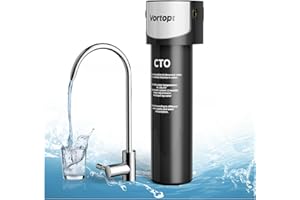 Vortopt Sistema di Filtro Acqua con Rubinetto Dell'acqua, Depuratore Acqua Domestico per 70000 Litri, Certificato da NSF/ANSI 42, Rimuove di Piombo, Cloro, Cattivo,Q6-C2