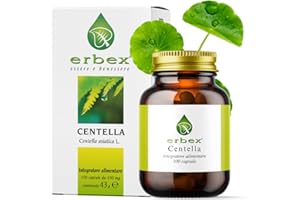 ERBEX ESSERE E BENESSERE ERBEX - Integratore alla Centella Asiatica Pura in Capsule Drenante Forte Contro Cellulite e Ritenzione Idrica Migliora il Microcircolo