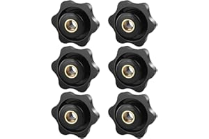 BOUMVID 6 Pezzi M6 32mm Universale Manopole Maniglia Stella Testa Serraggio Dado Dadi Manopola, Manopola di Serraggio con Filettatura Impugnatura Ottone Zigrinata per Macchine Utensili