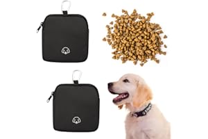 FIDWALL Leckerlibeutel Klein,Pet Walking Bag für Hund und Katze,Taschengröße,Feuchtigkeits- und wasserdicht,Unparfümiert,Wiederverwendbar,Reise-Walking-Tasche,Tragbare Trainingstasche(2Stück Schwarz)