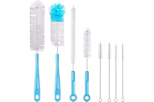 Vicloon Szczotki do czyszczenia butelek, w zestawie 4 długie, elastyczne szczotka do czyszczenia i 4 krótkie nylonowe szczotki do butelek dla niemowląt, słomek, butelek, rur, łącznie 8 sztuk