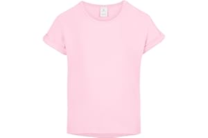 Merry Style T-Shirt Fille Coton Manches Courtes Revers Col Rond Classique MS-468