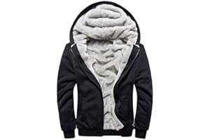 LBL LEADING THE BETTER LIFE LBL Men's Hoodies Full Zip Up Fleece Jacket Casual Hooded Sweatshirt Plus Size Winter Warm Coat with Pockets