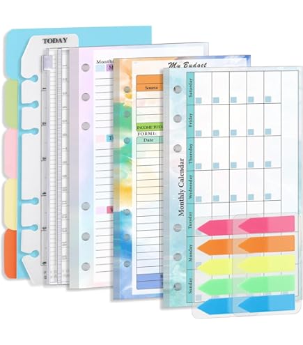 Fogli Budget A6 - 60 Pezzi Per Planner, Organizzazione Spese, 6 Fori