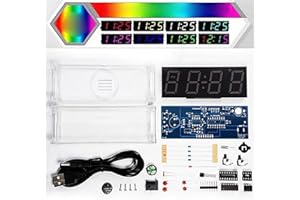 RANRAO DigitalTube DS1302 - Kit orologio elettronico digitale fai da te, con visualizzazione settimanale, 51 MCU DS1302 (multicolore)
