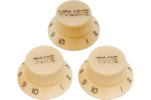 Musiclily Metrica Manopole Strat 1 Volume 2 Tono Knobs Set per Chitarra Elettrica tipo Strato, Crema (Set di 3)