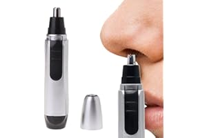 ROSARDEN Ear Nose Hair Trimmer Clipper Abody Electric Nose and Ear Hair Trimmer, with 360° Rotating Painless Dual Edge Blades, Facial Hair Trimmer for Men and Women (Nose Trimmer) (White)