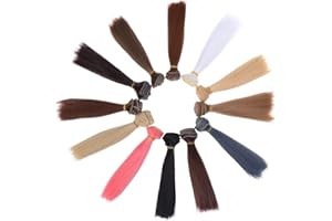 SUPVOX Parrucca Bambola Fai da Te Liscia Resistente al Calore 6 Pezzi Capelli Sintetici per Bambole con Rete Ed Elastico Facile da Indossare 6.7X1.2X0.4 Pollici