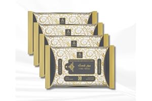AYAT PERFUMES - Lingettes Parfumées de Dubaï : Nettoyantes, Démaquillantes, Intimes et Parfumées pour Visage et Corps | 30 lingettes - Mixte & Sans Alcool (Pure Musk, x4)