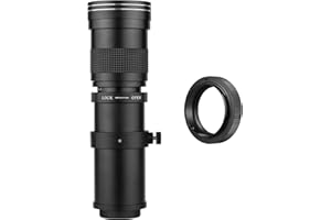 Camnoon Appareil Photo MF Super téléobjectif Zoom F / 8.3-16 420-800mm T2 Mont avec Bague d'adaptation pour Monture AF Remplacement Universel 1/4 de Filetage pour Sony Alpha-Mount