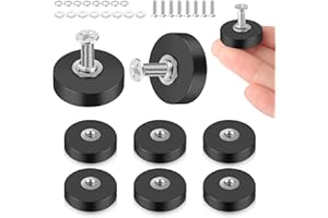 QOUBNIC Gummiert Magnete, 8 Stück Magnet Gummiert 22mm Neodym Magnet mit M4 Flacher Faden 3,5kg Haftkraft Anti-Rutsch für Fahrzeuge Lampen Werkzeuge Schrauben Haken Extra Stark