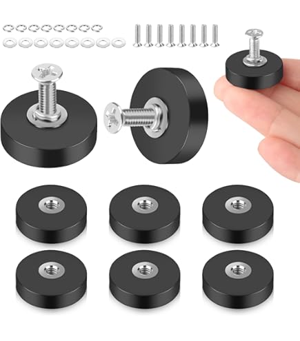 10 Pièces Aimant Puissant, 22 Mm Aimant Néodyme Caoutchoutés Ronds Avec Plat Filetage M4, Force De Maintien De 5,5kg, Antidérapants Aimants Puissants Pour Lampes Véhicules Caoutchoutés
