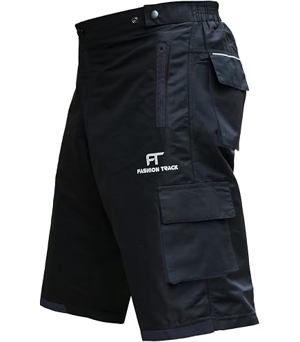Short De Cyclisme ARSUXEO Homme - MTB Ample Résistant à L'eau Avec 6 Poches