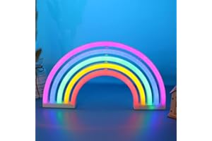 DWOOKE Neon Rainbow Light - USB or Battery Powered Cute Colorful Neon Sign Decor for Girls Room, Party, Birthday, Christmas, Kids Gift