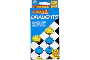 UNIVERSITY GAMES Paul Lamond Games Magnetic Travel Draughts Game,Black