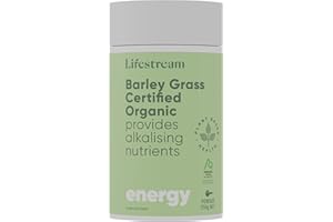 Lifestream Barley Grass Powder Premium Certified Organic Superfood Rich in Chlorophyll for Alkalising Detox Immune and Digestive Support Vegan Friendly 250 Grams