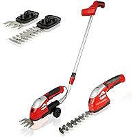Grizzly Tools Akku Grasschere, Strauchschere AGS 7,2 V 80mm im Set, Rasenschere mit Teleskopstiel und Laufräder, Inkl…