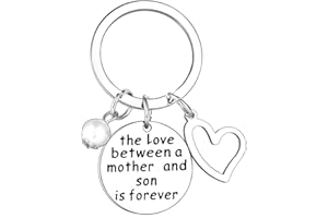 MADHAHEFU Mother Keychain From Daughter Son Mother's Day Gift Mother Key Chain Mom Gifts from Daughter Son Heart Keychain Ring Birthday Gift
