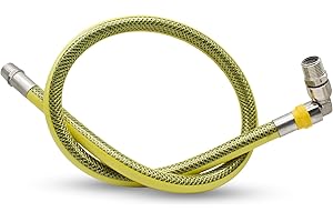 DOJA Barcelona | Manguera Gas M-H | Pack 1 | Tubo Para Gas 1/2” | 1000mm | Acero Inoxidable | Conexion Flexible Con Valvula | Para Regulador Gas, Latiguillo Gas Natural, Manguera Gas Butano